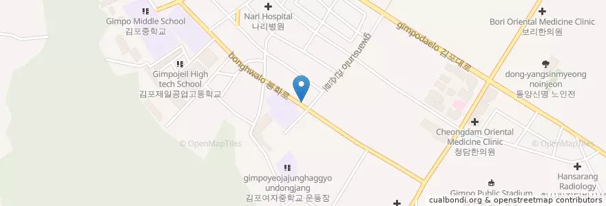 Mapa de ubicacion de 야생동물전문구조치료센타 en Corea Del Sur, Gyeonggi, 김포시.