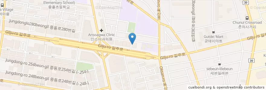 Mapa de ubicacion de 꾸러기병원 en Korea Selatan, Gyeonggi, 부천시.