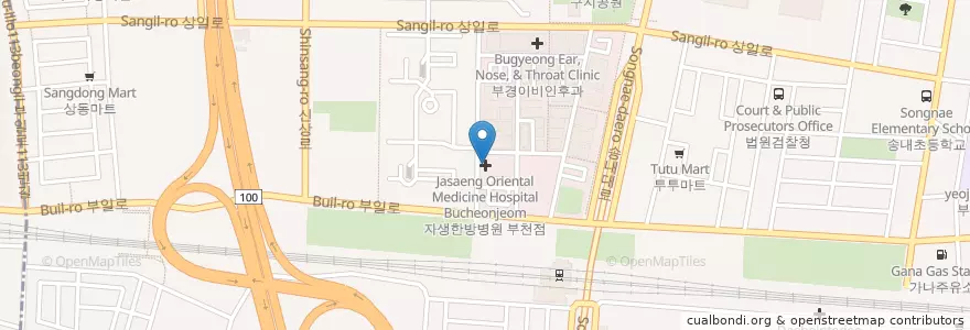 Mapa de ubicacion de 자생한방병원 부천점 en Corée Du Sud, Gyeonggi, 부천시.