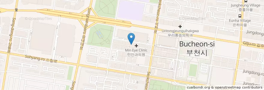 Mapa de ubicacion de 연세제이치과 en کره جنوبی, گیونگی-دو, 부천시.