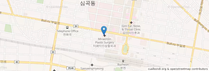 Mapa de ubicacion de 미래미인성형외과 en 대한민국, 경기도, 부천시.