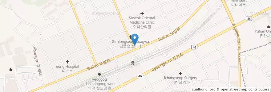 Mapa de ubicacion de 사과나무치과의원 en Corée Du Sud, Gyeonggi, 부천시.