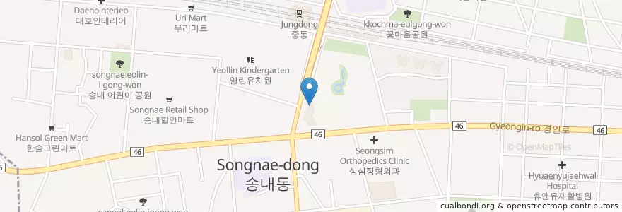 Mapa de ubicacion de 벨라산부인과의원 en 대한민국, 경기도, 부천시.