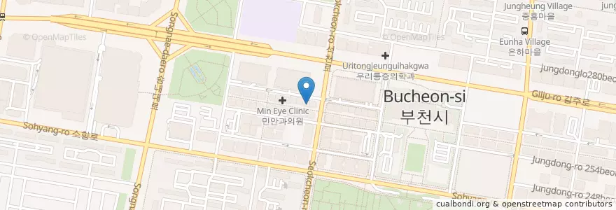 Mapa de ubicacion de 고운미소 교정치과 en 韩国/南韓, 京畿道, 富川市.