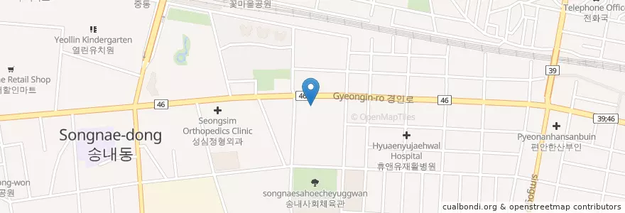Mapa de ubicacion de e하얀치과 en Korea Selatan, Gyeonggi, 부천시.