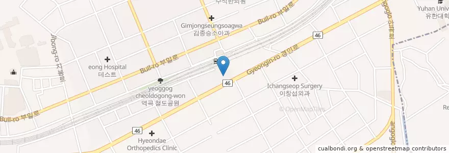 Mapa de ubicacion de 하얀미피부과 en Korea Selatan, Gyeonggi, 부천시.