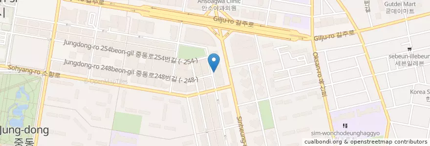 Mapa de ubicacion de 연세고른니치과 en Korea Selatan, Gyeonggi, 부천시.