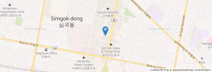 Mapa de ubicacion de 이안산부인과 en 韩国/南韓, 京畿道, 富川市.