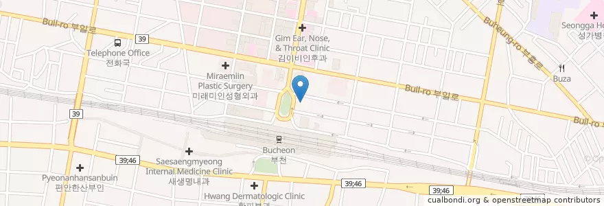 Mapa de ubicacion de 오장균치과 en Corée Du Sud, Gyeonggi, 부천시.