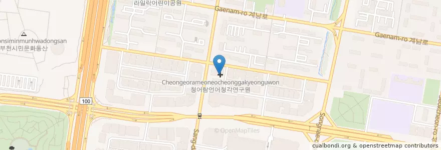 Mapa de ubicacion de Cheongeorameoneocheonggakyeonguwon en South Korea, Gyeonggi-Do, Bucheon-Si.