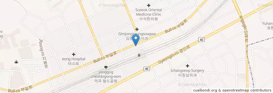 Mapa de ubicacion de 연세이비인후과 en Korea Selatan, Gyeonggi, 부천시.