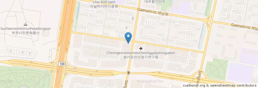 Mapa de ubicacion de 준내과의원 en Coreia Do Sul, Gyeonggi, 부천시.