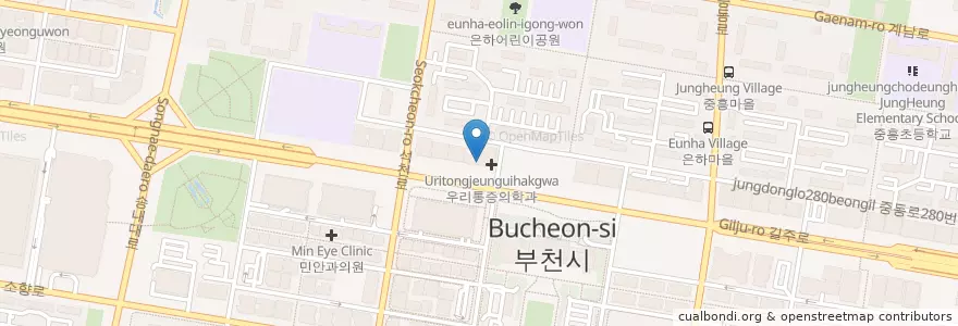 Mapa de ubicacion de 청담한의원 en Korea Selatan, Gyeonggi, 부천시.