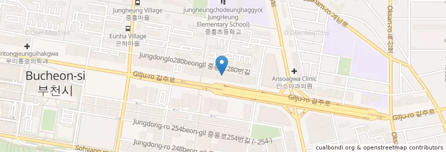 Mapa de ubicacion de 플란트치과의원 en 韩国/南韓, 京畿道, 富川市.