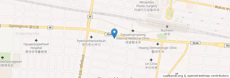 Mapa de ubicacion de Kimseupibu Urology en South Korea, Gyeonggi-Do, Bucheon-Si.