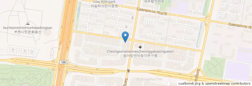 Mapa de ubicacion de Miraerosoagwa en South Korea, Gyeonggi-Do, Bucheon-Si.
