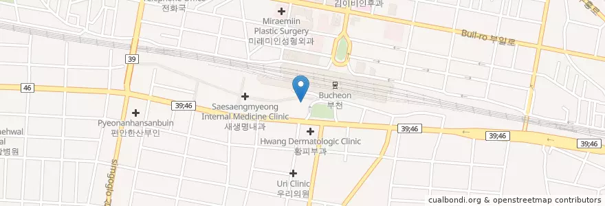 Mapa de ubicacion de 센트럴치과의원 en 대한민국, 경기도, 부천시.