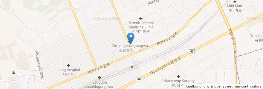 Mapa de ubicacion de 맑은샘한의원 en Korea Selatan, Gyeonggi, 부천시.