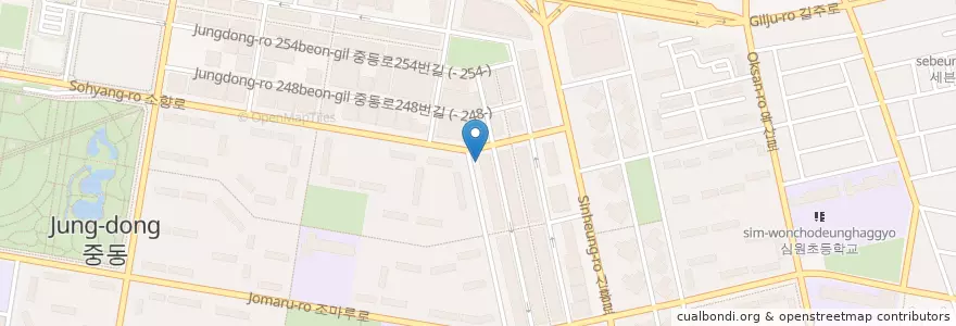 Mapa de ubicacion de 엘리트치과 en Corea Del Sur, Gyeonggi, 부천시.