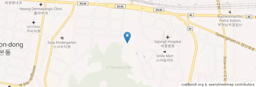 Mapa de ubicacion de 서민한의원 en Güney Kore, 경기도, 부천시.