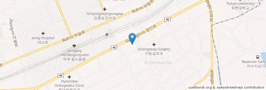 Mapa de ubicacion de 가톨릭정형외과의원 en کره جنوبی, گیونگی-دو, 부천시.