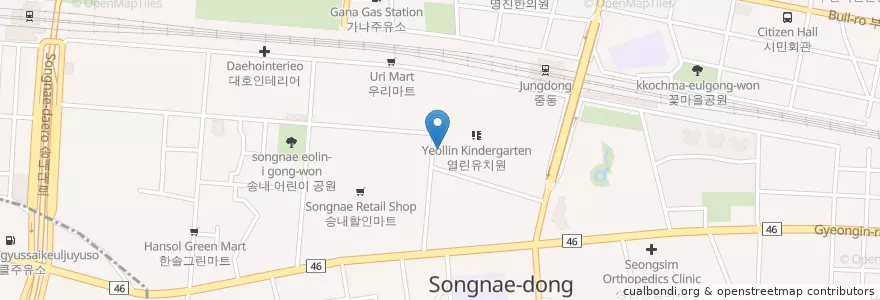 Mapa de ubicacion de 유상한의원 en Güney Kore, 경기도, 부천시.