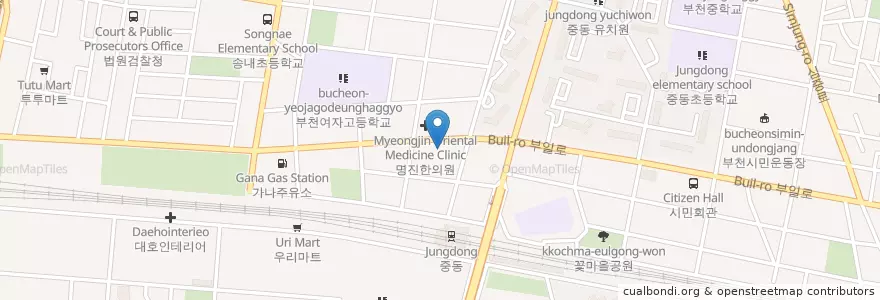 Mapa de ubicacion de 박영규내과 en Südkorea, Gyeonggi-Do, 부천시.