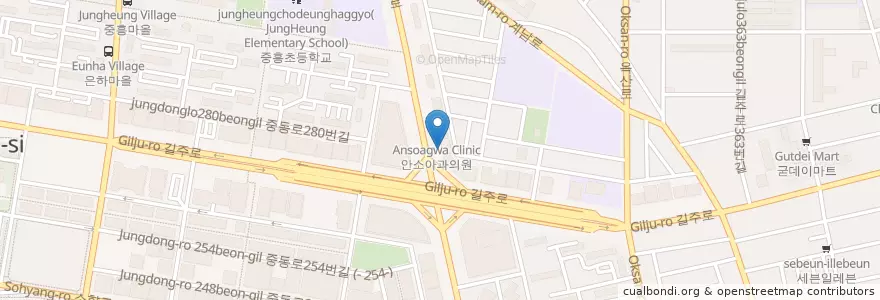 Mapa de ubicacion de 중앙방사선과의원 en 대한민국, 경기도, 부천시.
