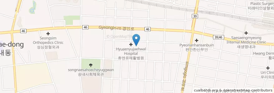 Mapa de ubicacion de 기독제일병원 en 대한민국, 경기도, 부천시.