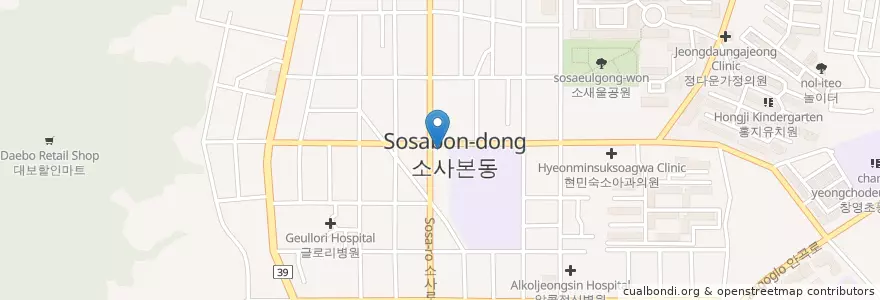 Mapa de ubicacion de Bohwadang Oriental Medicine Clinic en South Korea, Gyeonggi-Do, Bucheon-Si.