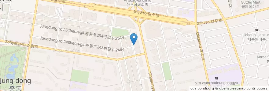 Mapa de ubicacion de 삼성필의원 en Korea Selatan, Gyeonggi, 부천시.