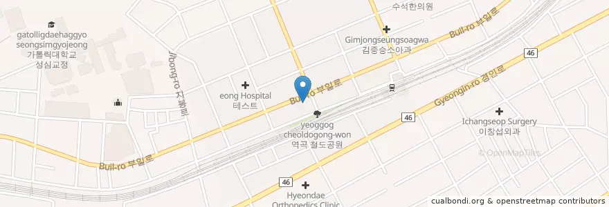 Mapa de ubicacion de 이지동물병원 en Zuid-Korea, Gyeonggi-Do, 부천시.