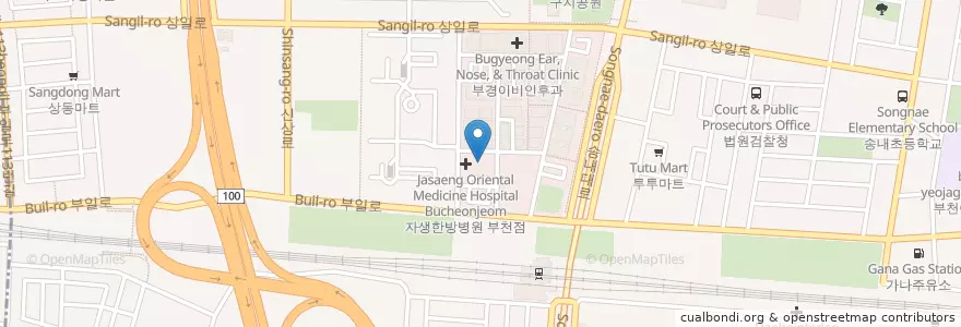 Mapa de ubicacion de 현대방사선과의원 en Güney Kore, 경기도, 부천시.
