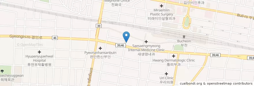 Mapa de ubicacion de 남부정형외과 en Corea Del Sur, Gyeonggi, 부천시.