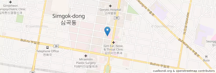 Mapa de ubicacion de 김종우 신경정신과 en Corée Du Sud, Gyeonggi, 부천시.