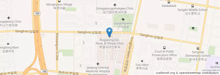 Mapa de ubicacion de 우리들의원 en 대한민국, 경기도, 부천시.