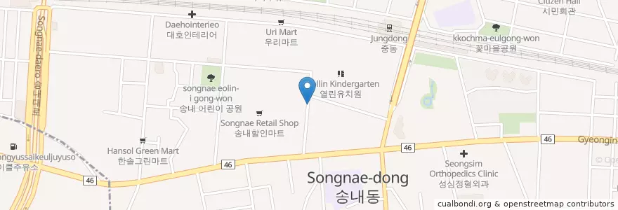 Mapa de ubicacion de 고려한의원 en كوريا الجنوبية, 경기도, 부천시.