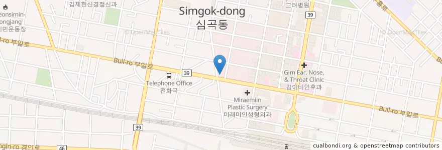 Mapa de ubicacion de 큐피트동물병원 en Güney Kore, 경기도, 부천시.
