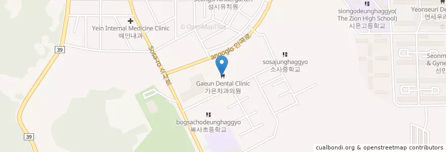 Mapa de ubicacion de 가은치과의원 en Corée Du Sud, Gyeonggi, 부천시.