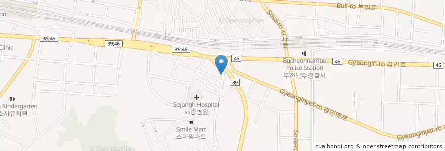 Mapa de ubicacion de Sosayeonse Dental Clinic en South Korea, Gyeonggi-Do, Bucheon-Si.