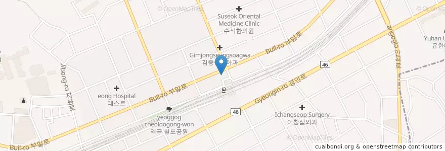 Mapa de ubicacion de 우리치과 en Güney Kore, 경기도, 부천시.