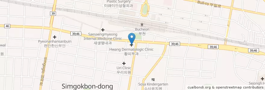 Mapa de ubicacion de 서울치과의원 en Zuid-Korea, Gyeonggi-Do, 부천시.