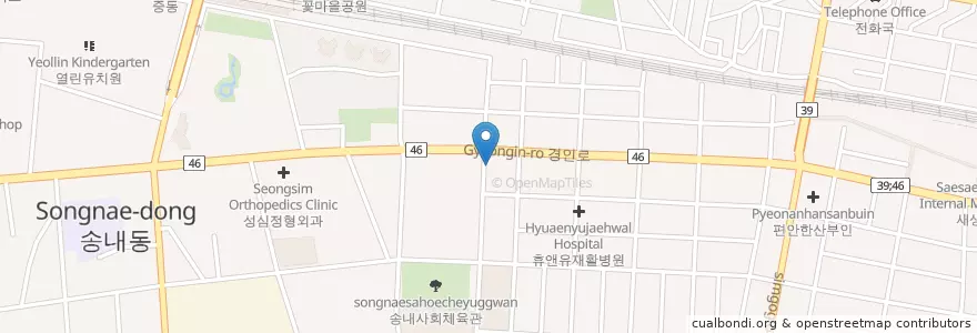 Mapa de ubicacion de 송내원치과 en كوريا الجنوبية, 경기도, 부천시.