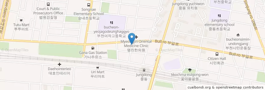 Mapa de ubicacion de 상동치과 en 대한민국, 경기도, 부천시.
