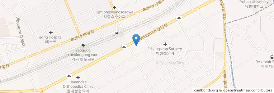 Mapa de ubicacion de 한터치과 en كوريا الجنوبية, 경기도, 부천시.