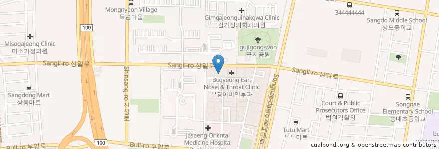 Mapa de ubicacion de 미소가아름다운치과의원 en 대한민국, 경기도, 부천시.