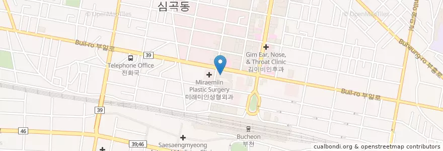 Mapa de ubicacion de 김성우치과의원 en کره جنوبی, گیونگی-دو, 부천시.