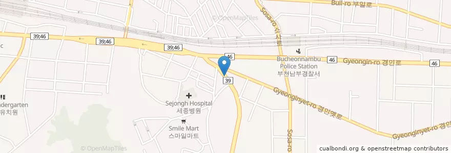 Mapa de ubicacion de 김광화치과의원 en Corea Del Sur, Gyeonggi, 부천시.