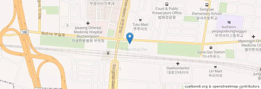 Mapa de ubicacion de 한독치과 en 대한민국, 경기도, 부천시.