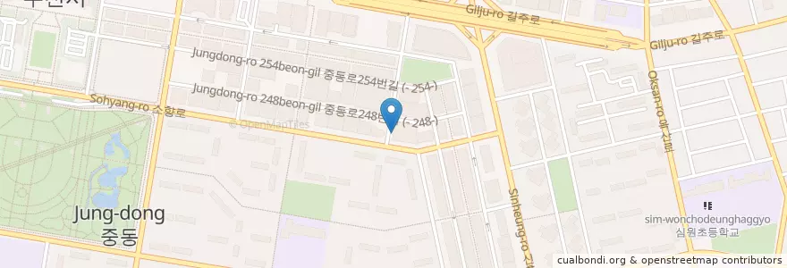 Mapa de ubicacion de 탑치과의원 en Südkorea, Gyeonggi-Do, 부천시.